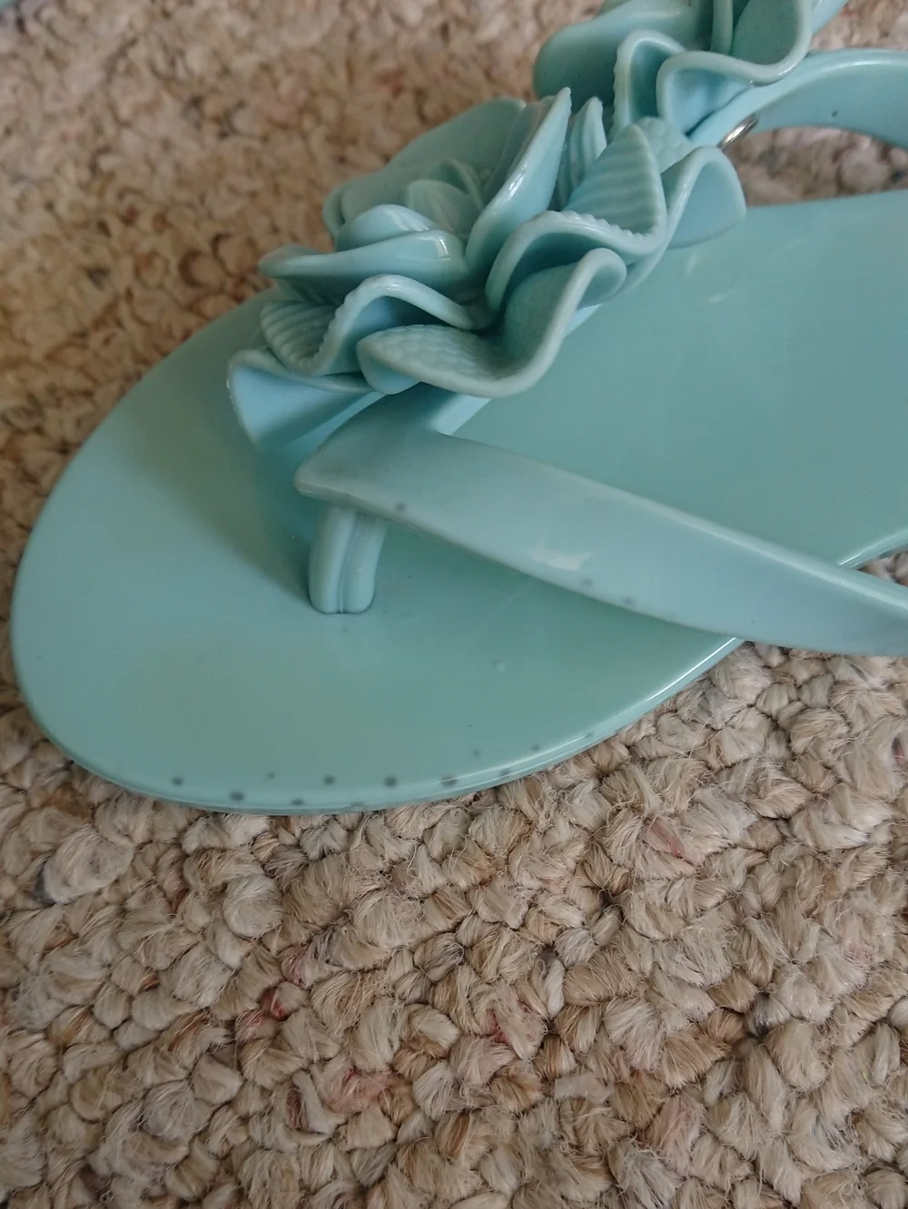 Mini Melissa Harmonic Floral Jelly Flip Flops in Mint size 8-9
